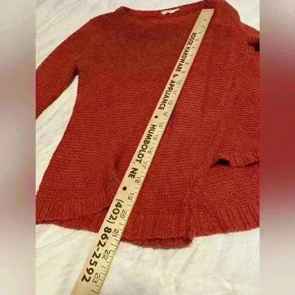 Eileen Fisher Women's Medium Sweater Burnt Orange Chunky Knit Crop NO SIZE TAG - Picture 5 of 8